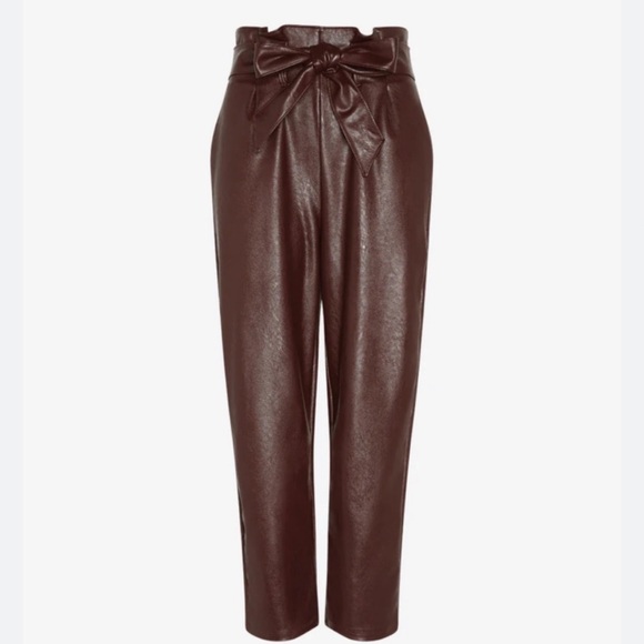 Commando Faux Leather Paper Bag Pants Oxblood Size XL - Picture 2 of 10
